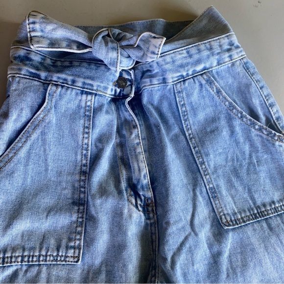 Women’s High Waist Belted Wide Leg Denim Jeans Size M - Picture 11 of 11